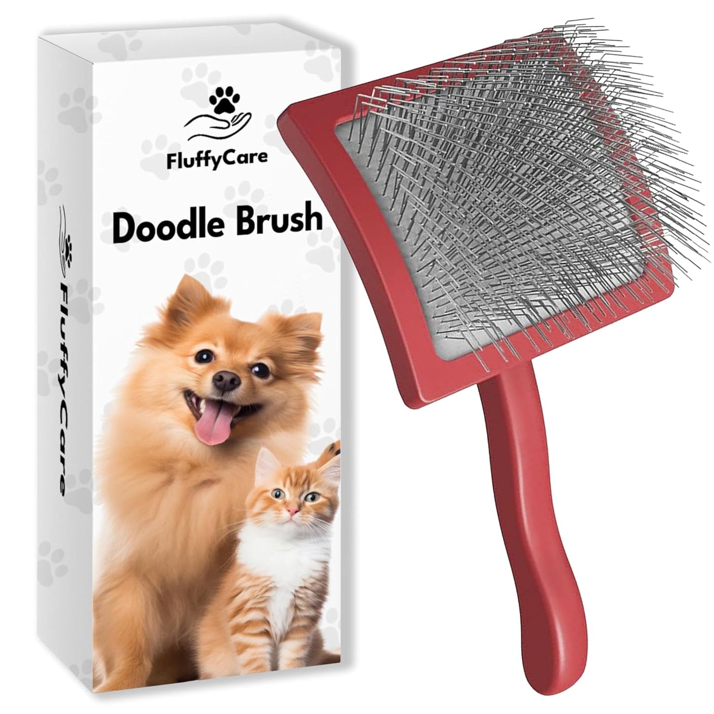 Slicker Brush for Dogs, Dog Brush for Shedding Massaging, Doodle Brush for Long Haired Dogs with Extra Long Pins to Effectively Remove Tangles, Knots and Mats (LARGE) (Blue, Large)