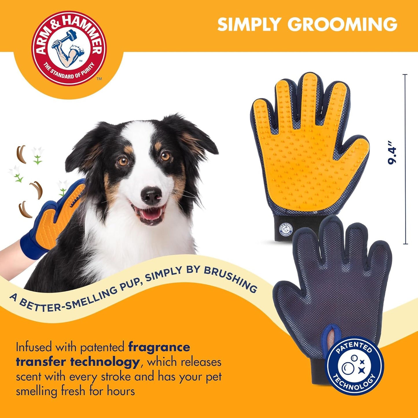 Arm & Hammer Deodorizing Dog Grooming Comb, Fragrance Transfer Technology with Baking Soda, Fine & Standard Teeth for Detangling & Flea Removal, Dematting Tool for Dogs, Sweet Apple & Rose Scent
