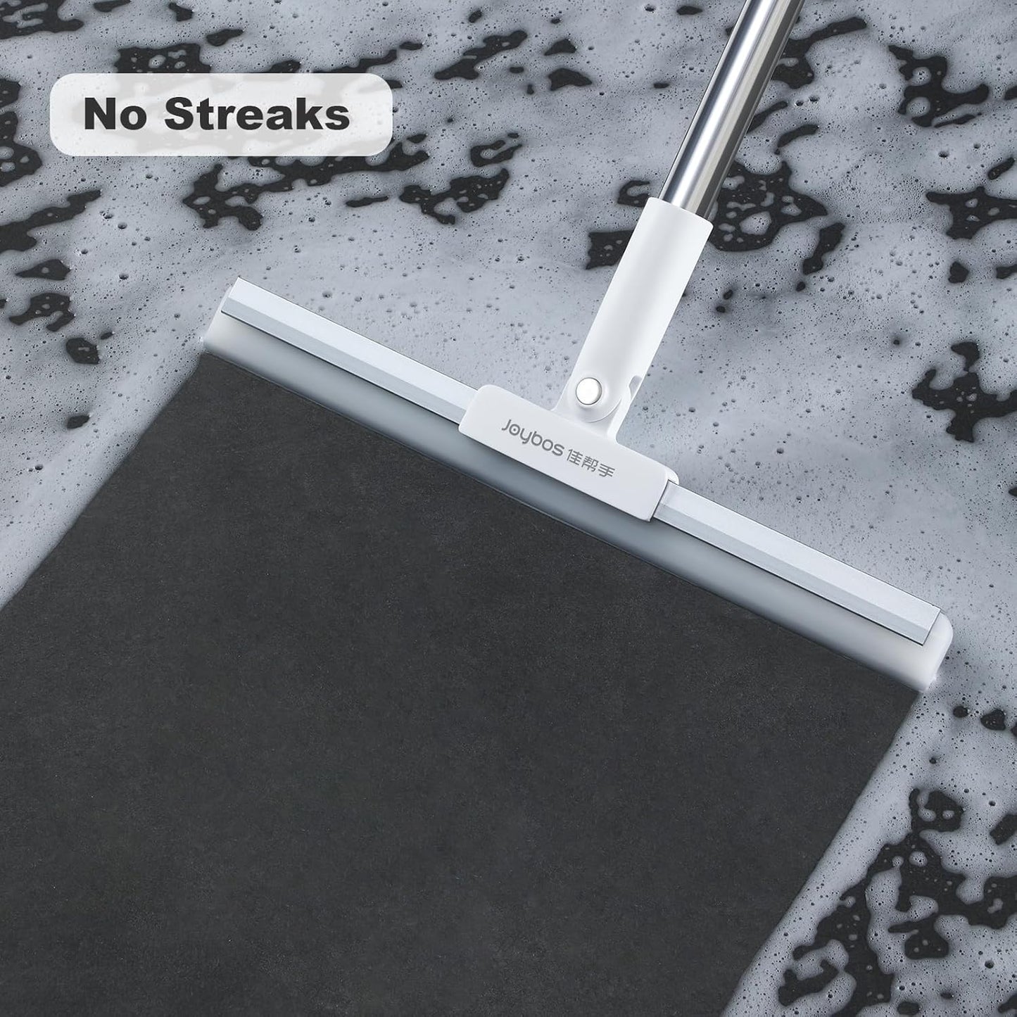 Rubber Squeegee Broom for Floor,62" Long Handle Window Squeegee, Silicone Pet Hair Remover,Magic Squeegee Broom for Indoor Cleaning,Cleans Glass, Hair, fine dust, Liquids, Suitable Smooth Floors, Rugs