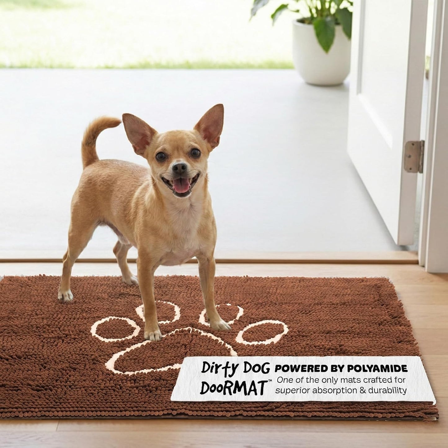 Dog Gone Smart Dirty Dog Doormat - Fast Drying Rug with Super Gripper Backing for Clean Floors - Super Absorbent and Machine Washable Mat for Muddy Paws - Grey