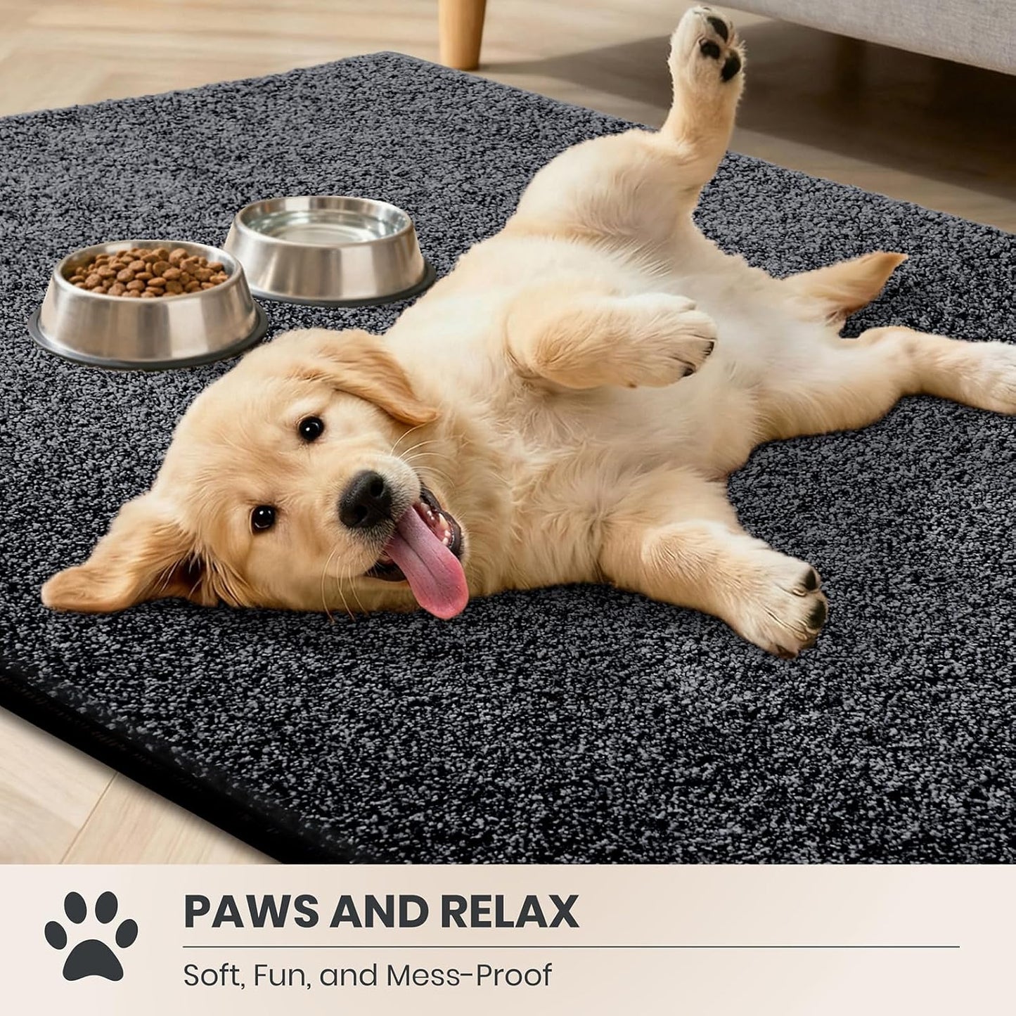 PURRUGS Dirt Trapping Door Mat 20" x 31.5", Non-Slip Machine Washable Entryway Rug, Dog Doormat, Indoor Front Door Mat, Super Absorbent Entry Rug for Muddy Shoes & Paws, Bluish Grey-Black
