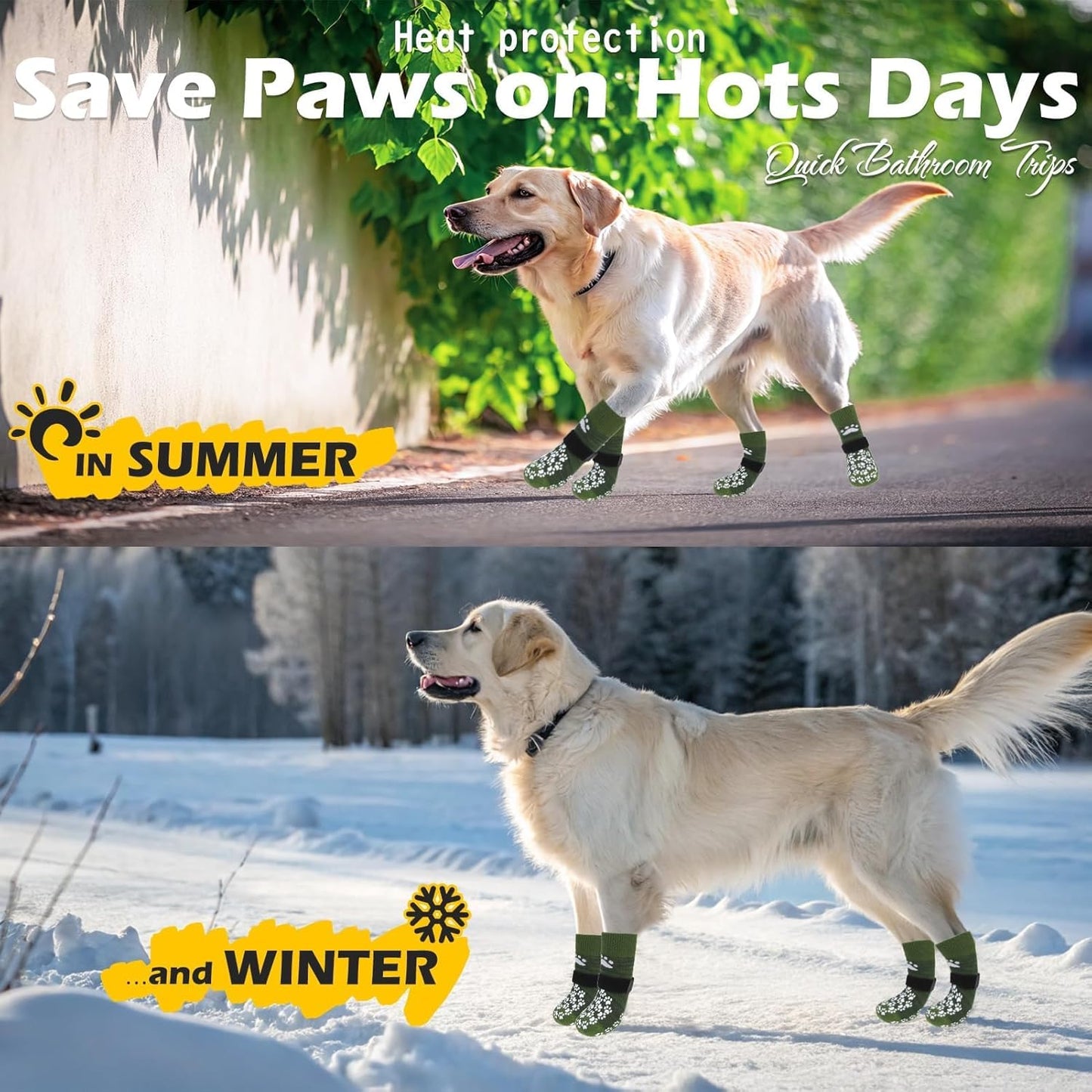 EXPAWLORER Anti Slip Dog Socks to Prevent Licking Paws, Dog Shoes for Hot Pavement, Dog Booties for Small Medium Large Senior Dogs, Traction Control Boots & Paw Protectors for Hardwood Floors