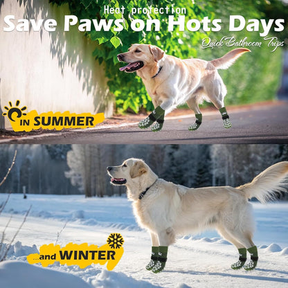 EXPAWLORER Anti Slip Dog Socks to Prevent Licking Paws, Dog Shoes for Hot Pavement, Dog Booties for Small Medium Large Senior Dogs, Traction Control Boots & Paw Protectors for Hardwood Floors