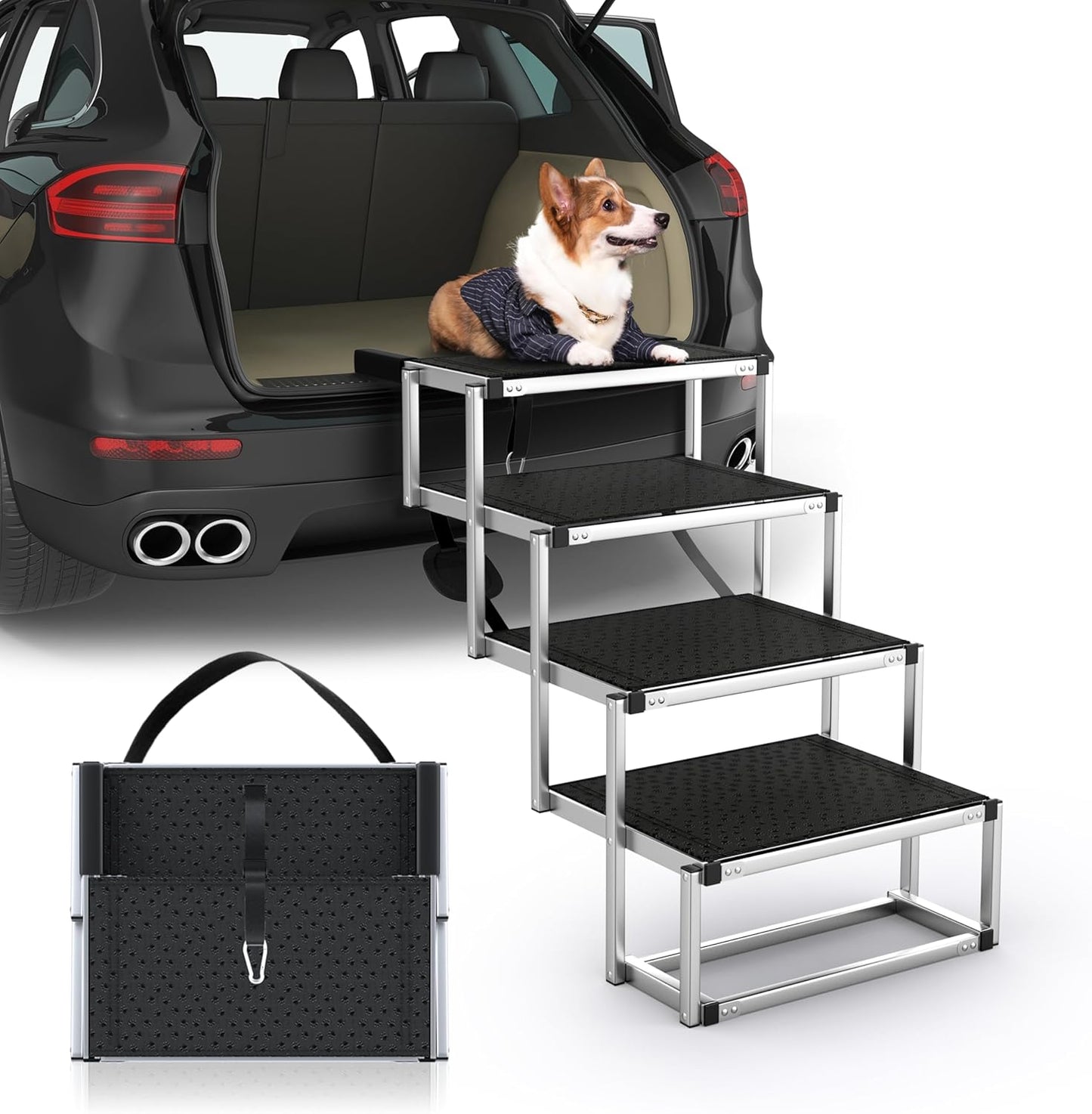 Dog Ramp for Car 63" Long & 17.3" Wide Portable Dog Ramps for Large Dogs with Non-Slip Rug Surface Dog Car Ramp for SUV Car & Truck, Folding Dog Ramp Up to 250LBS