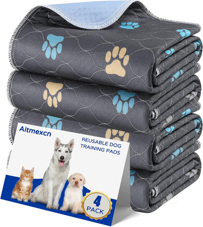 Aitmexcn Washable Puppy Dog Pee Pad, 2PCS 100% Waterproof Whelping Training Mat for Puppy/Senior Dog, Fast Drying Reusable Puppy Pads for Indoor, Outdoor and Car Travel- 24'' x 36''