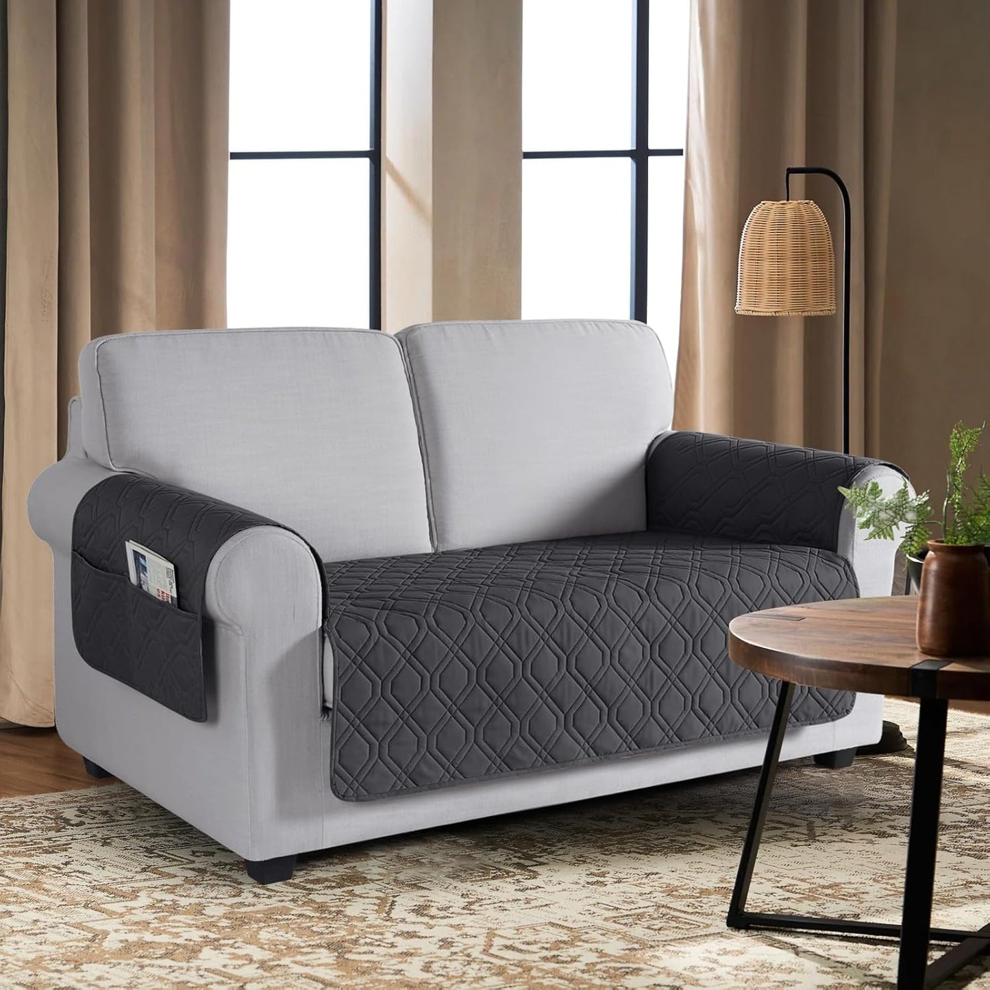 VANSOFY Couch Cover, Waterproof Sofa Covers Washable Slipcover Furniture Protector Couch Seat Covers Non-Slip Couch Cover for Dogs, Pets(Sofa, Dark Gray)