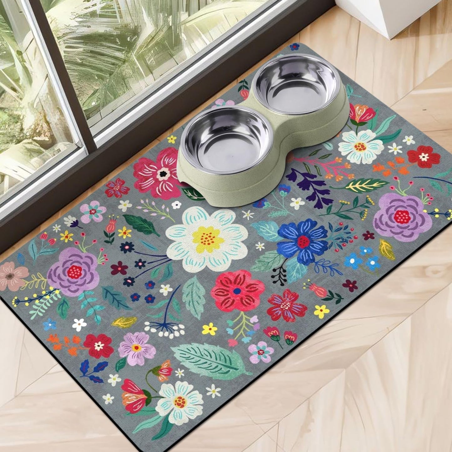 Dog Food Mats for Floors, Absorbent Dog Bowl Mat for Food and Water Dispenser, Quick Dry Cat Food Mat Pet Supplies