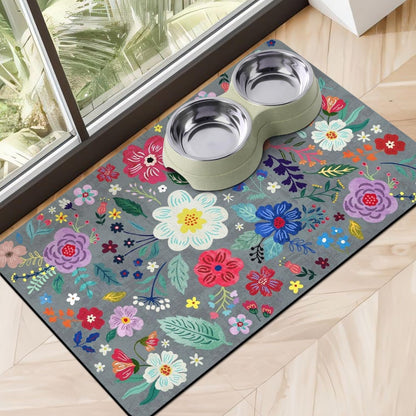 Dog Food Mats for Floors, Absorbent Dog Bowl Mat for Food and Water Dispenser, Quick Dry Cat Food Mat Pet Supplies
