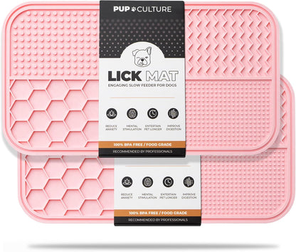 Pup Culture Dog Lick Mat for Dogs, Feeding Pad for Anxious Pets Plus 4 Different Puzzles for Mental Stimulation for Dogs - Supports Mental, Dental, and Digestive Health, Bite Resistant and Heavy Duty