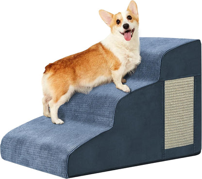 Dogs Steps for Bed, Dog Stairs for Small Dogs, 2-Step Dog Ramp for Bed, Couch, Sofa, and Chairs, Non-Slip Bottom Design, Cat Scratching, High Density Foam Portable Pet Step, Indoor, Grey