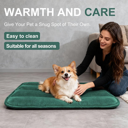 Dog Bed Mat, Reversible Crate Pad & Cute Dog Bed - Machine Washable Kennel Mat with Ultra Soft for Small Dogs (Cool/Warm), 24" x 18", Grey&Star