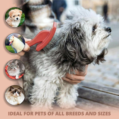 Slicker Brush for Dogs, Dog Brush for Shedding Massaging, Doodle Brush for Long Haired Dogs with Extra Long Pins to Effectively Remove Tangles, Knots and Mats (LARGE) (Blue, Large)