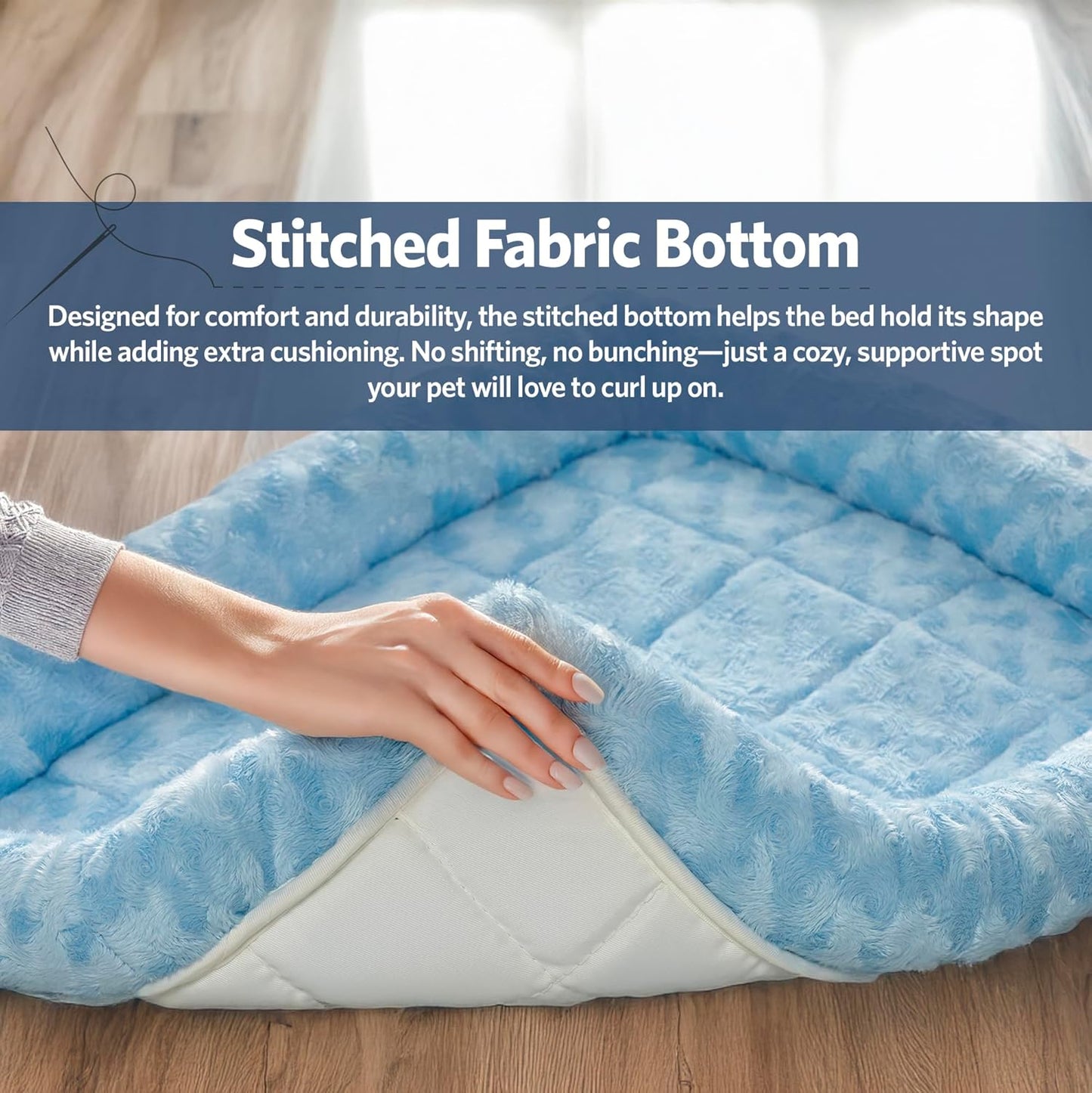 MidWest Homes for Pets QuietTime Dog Bed - White Fleece Bolster, Ultra-Soft and Machine Washable, Fits 24-Inch Crates and Carriers, for Small Breed Dogs
