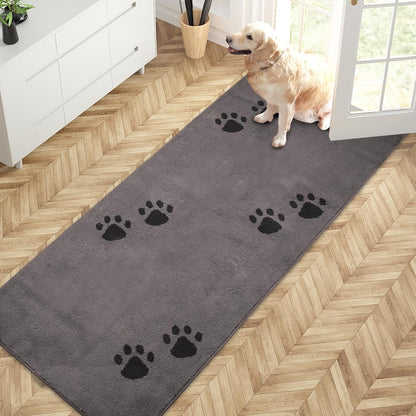 PURRUGS Dirt Trapping Door Mat 20" x 31.5", Non-Skid/Slip Machine Washable Microfiber Entrance Rug, Shoes Scraper, Dog Doormat, Super Absorbent Floor Mat for Muddy Wet Shoes and Paws, Grey