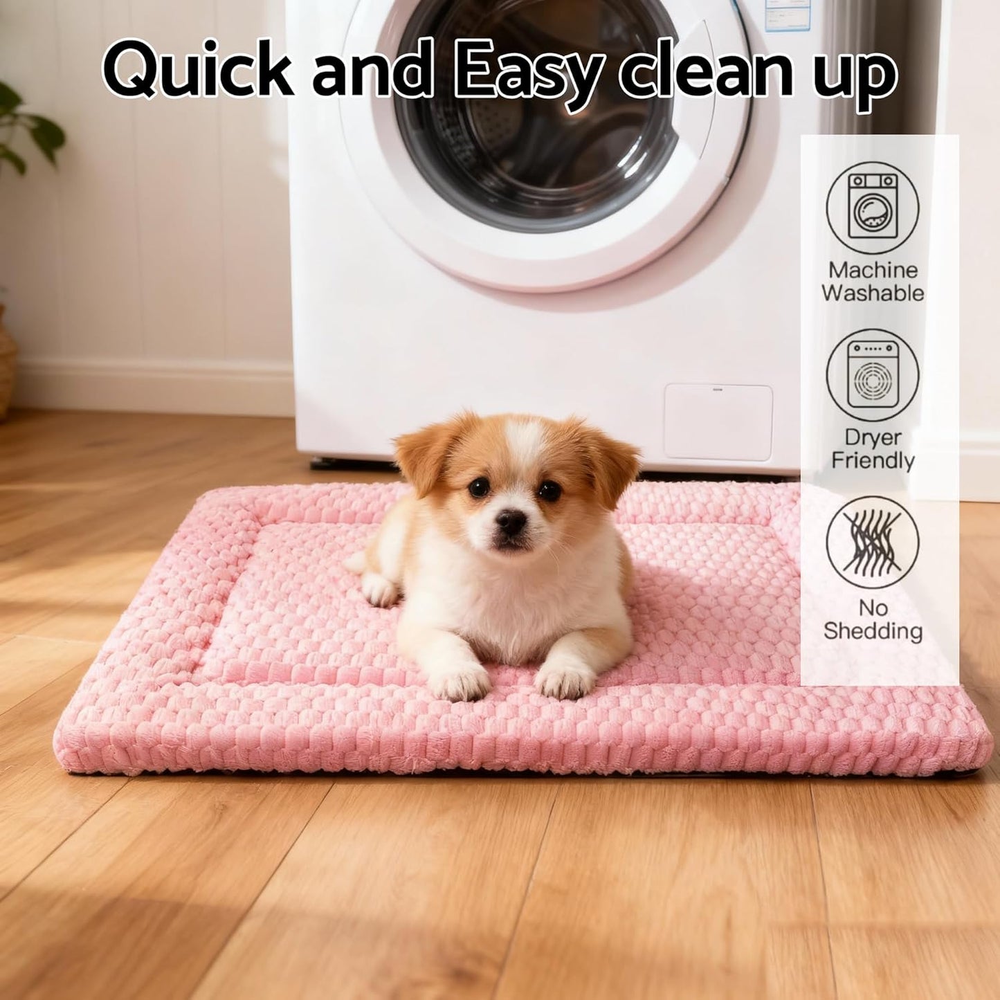 Dog Bed Mat, Reversible Crate Pad & Cute Dog Bed - Machine Washable Kennel Mat with Ultra Soft for Small Dogs (Cool/Warm), 24" x 18", Grey&Star