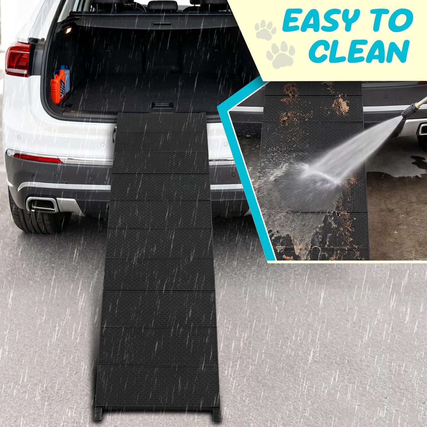 71" Long Dog Ramp for Car, Folding Pet Ramps for Large Dogs with Non-Slip Surface, Portable Dog Car Ramp for Car SUV & Truck Up to 350LBS