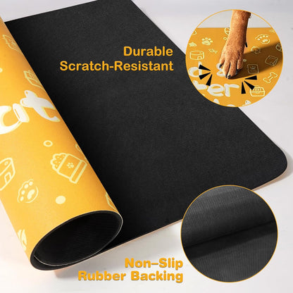 Pet Feeding Mat,Dog Cat Mat for Food and Water,Dog Bowl Waterproof Placemat with Rubber Backing,Absorbent Quick Dry Water Dispenser Mat for Pet（Dark Gray 12"×18"）
