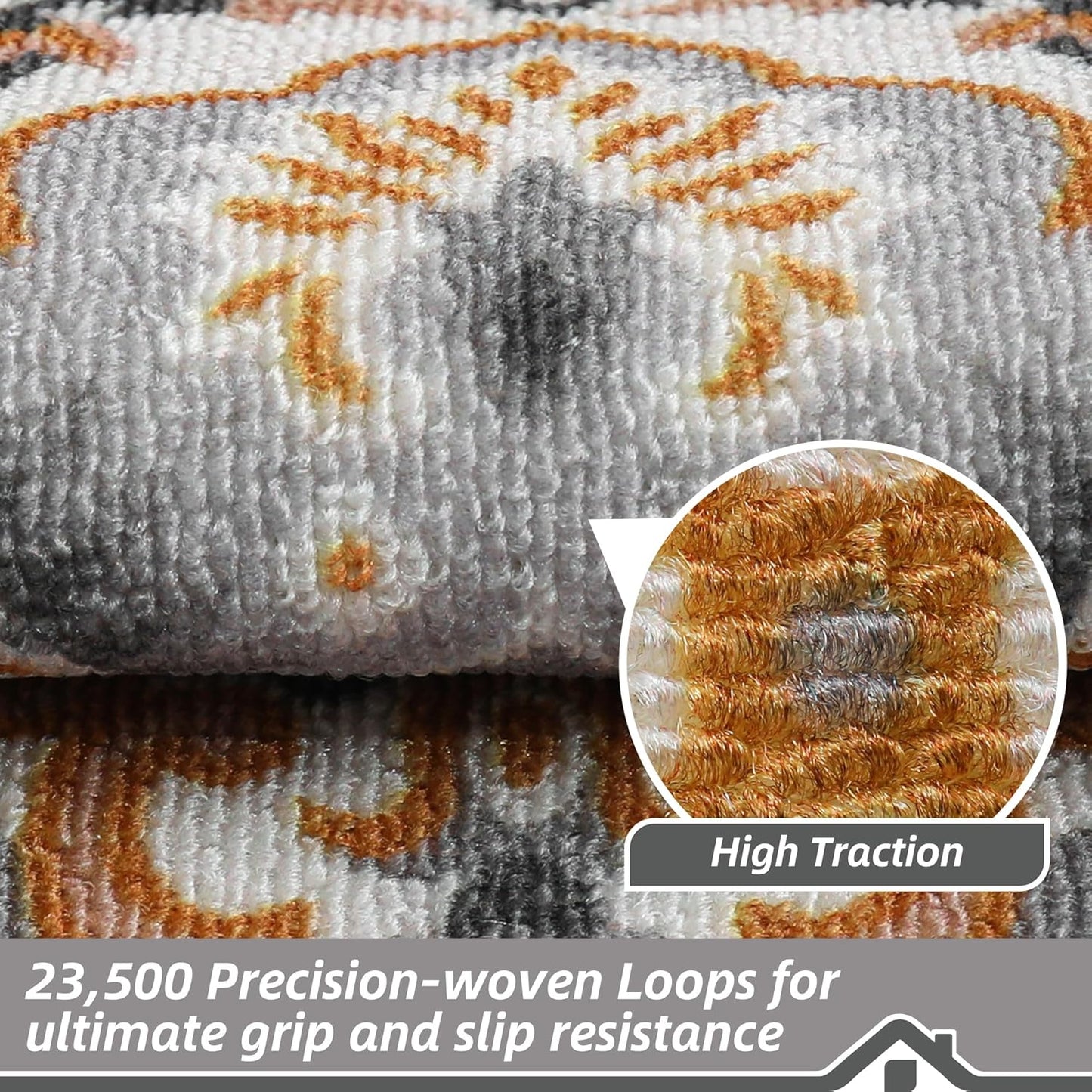 BEQHAUSE Stair Treads for Wooden Steps Non-Slip Machine Washable Carpet Stair Treads 8"X30" Soft Indoor Stair Runner for Kids Elders and Pets, 100% Polyester, TPE Backing, 15pcs, Brown/Grey