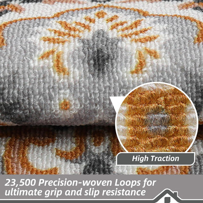 BEQHAUSE Stair Treads for Wooden Steps Non-Slip Machine Washable Carpet Stair Treads 8"X30" Soft Indoor Stair Runner for Kids Elders and Pets, 100% Polyester, TPE Backing, 15pcs, Brown/Grey