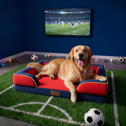 Comfort Expression Orthopedic Dog Bed for Extra Large Dogs 42x30 Inch, Waterproof Egg Crate Foam XL Pet Bed with Removable Bolsters, Dog Couch with Washable Cover & Non-Slip Bottom, Grey - Colors A