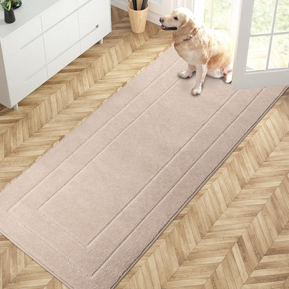 PURRUGS Dirt Trapping Door Mat 32" x 47", Non-Slip/Skid Machine Washable Entryway Rug, Dog Doormat, Super Absorbent Welcome Mat for Muddy Wet Shoes and Paws, Grayish Brown