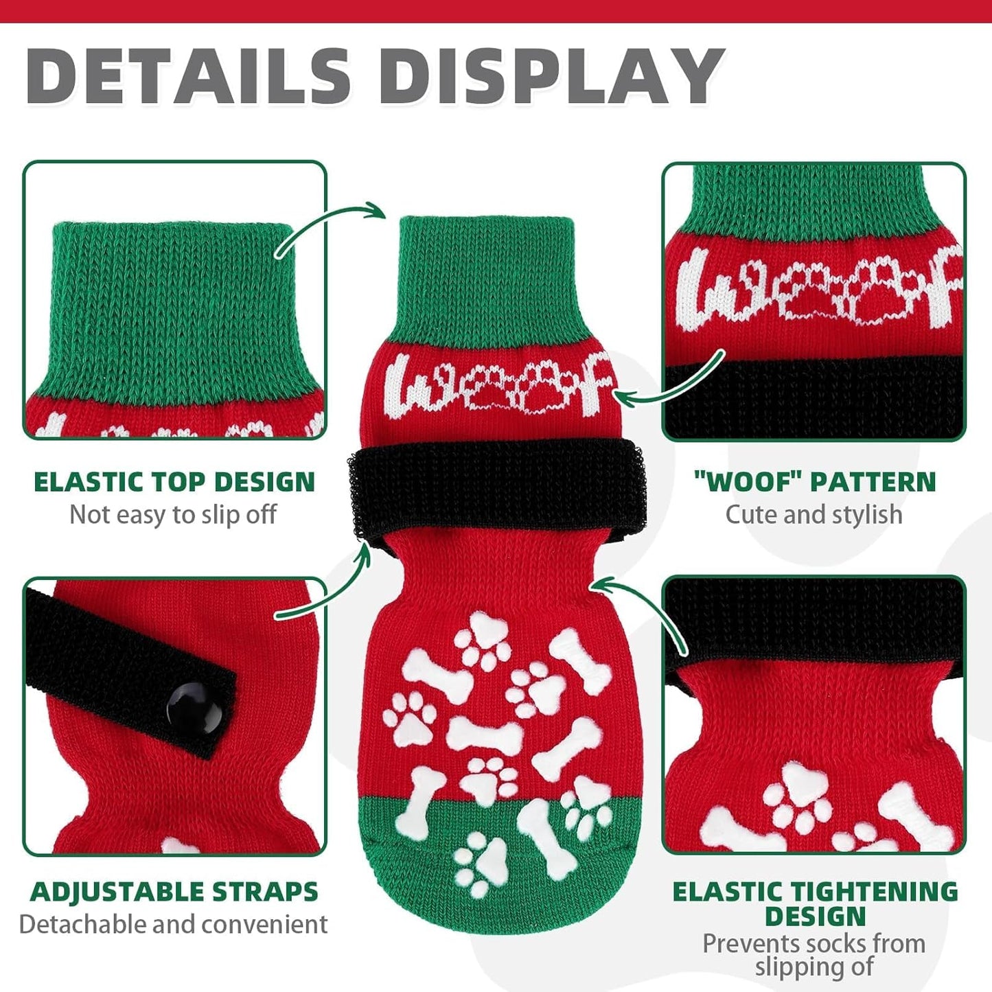 KOOLTAIL Dog Socks Shoes for Hot Pavement to Prevent Licking Paws, Winter Dog Boots&Paw Protector for Hardwood Floors Anti Slip,Traction Control Grip Booties for Small Medium Large Senior Dogs,Black M
