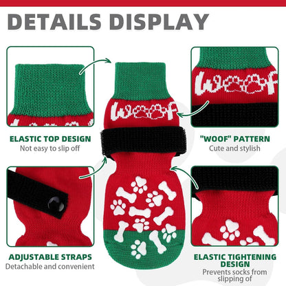 KOOLTAIL Dog Socks Shoes for Hot Pavement to Prevent Licking Paws, Winter Dog Boots&Paw Protector for Hardwood Floors Anti Slip,Traction Control Grip Booties for Small Medium Large Senior Dogs,Black M