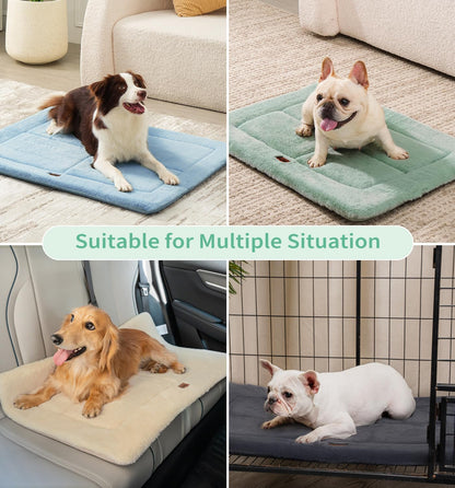 Made4Pets Dog Crate Pad Bed for Medium Large Dogs, Washable & Reversible, Anti-Slip Kennel Mat for Cozy Sleeping, Soft Fluffy Dog Bed for Indoor & Outdoor Use, 35"x23", Gray