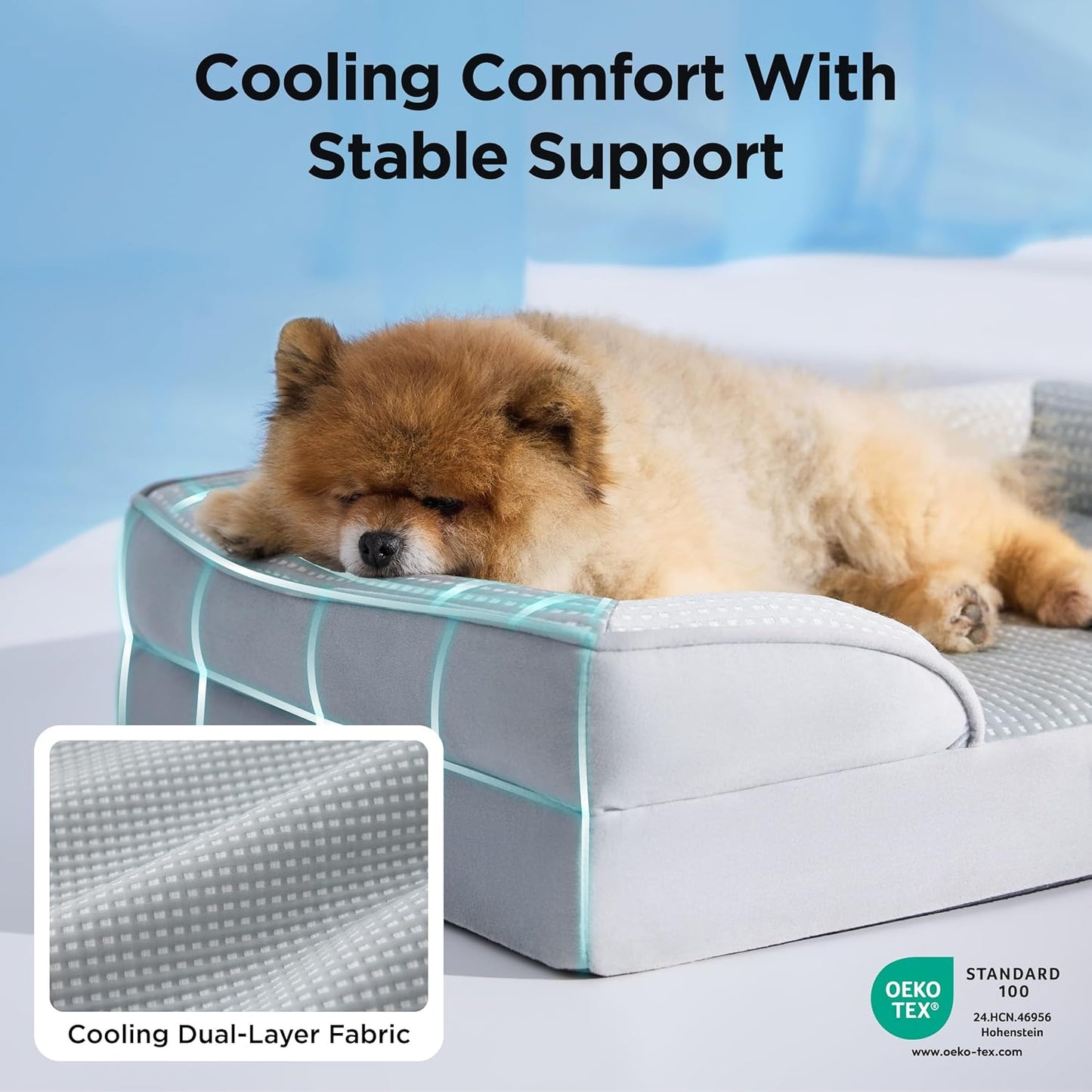 Bedsure Orthopedic Dog Bed Medium Size Dogs - Washable Small Medium Dog Cat Bed Waterproof, Comfort Cats Couch Sofa with Washable Removable Cover, Pets Bed with Nonskid Bottom, Grey, 28"
