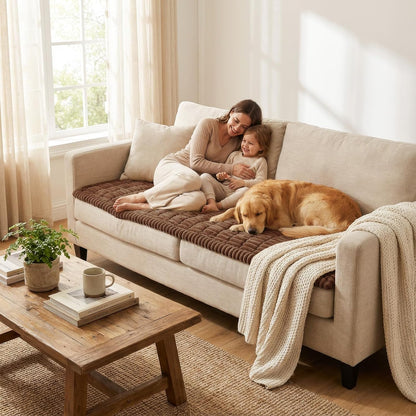 Smiry Couch Cover for Dogs, Non Slip Washable Sofa Protector for Pets, Soft Furniture Cover for Leather & Fabric Couches, Cozy Protect Against Fur, Dirt & Everyday Messes (Dark Grey, 27.6" x 59")
