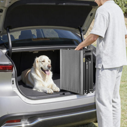 VEVOR Dog Ramp for Cars, 71" L x 20" W, Folding Pet Ramps for Medium & Large Dogs up to 250lbs, Pet Stair Ramp with Non-Slip Oxford Fabric Surface, Portable Outdoor Dog Car Ramps for SUV & Truck