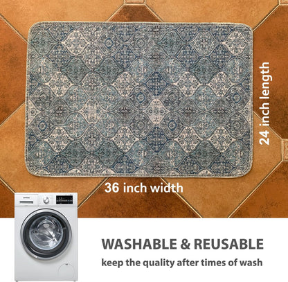 nunubaby Washable Pee Pads for Dogs, Stylish, Non-Slip and Leak-Proof Pee Pads. Reusable Potty Pads for Dogs for Crates and Floors.(Beige/Multi, 24" x48" )