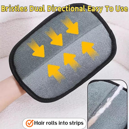 Pet Hair Remover Gloves for Dogs & Cats, Dual Directional Bristles, Electrostatic Grooming Tool for Furniture, Sofa, Bed, Car Interior, Clothes, 2 Pack, Black Yellow