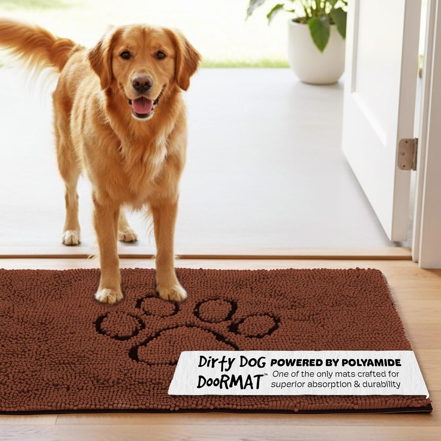 Dog Gone Smart Dirty Dog Doormat - Fast Drying Rug with Super Gripper Backing for Clean Floors - Super Absorbent and Machine Washable Mat for Muddy Paws - Grey