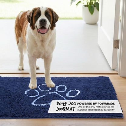 Dog Gone Smart Dirty Dog Doormat - Fast Drying Rug with Super Gripper Backing for Clean Floors - Super Absorbent and Machine Washable Mat for Muddy Paws - Grey