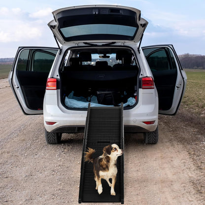 Folding Dog Ramps, 60”L Portable Pet Ramp for Large Dogs SUV,Cars,Lightweight Cat Ramp Non-Skid Surface Steps for High Bed,Stairs,Couch-Easy Storage,Supports up to 110 lb