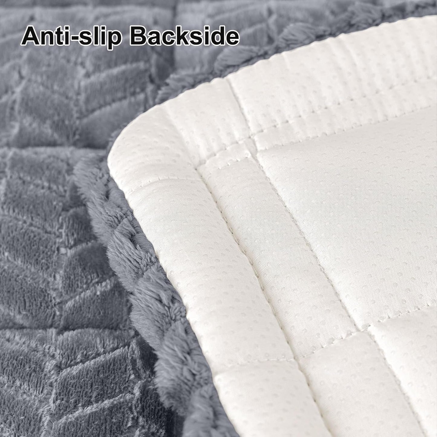 Smiry Non Slip Couch Covers for Dogs, Fuzzy Pet Couch Covers for 2-3 Cushion Sofa Pet Friendly, Soft Sofa Slipcovers Cushion Furniture Protector Washable (Beige, 27.6" x 59")