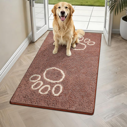 Bcoimo Super Absorbent Dog Door Mat, 30"*20" Anti Slip Mat for Muddy Paws, Pet Rugs for Dirty Paws Washable that Absorbs Moisture and Dirt, for Dog Cage and Pet Resting Carpet