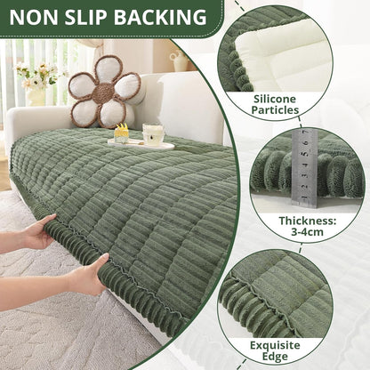 OstepDecor Couch Cover for Dogs, Washable Non Slip Sofa Cover for Pets, Soft Couch Covers for Sofa, Loveseat and Sectional, Furniture Protector Against Pet Hair & Scratches (27.6" x 27.6", Khaki)