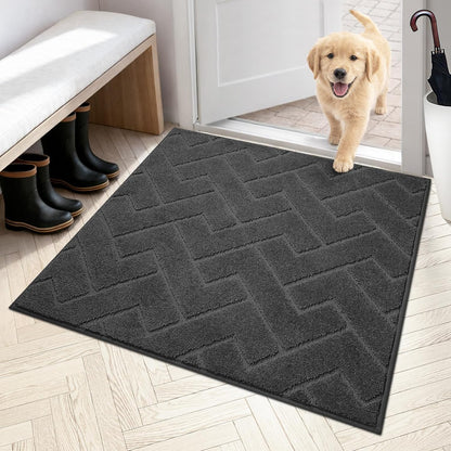 PURRUGS Dirt Trapping Door Mat 20" x 31.5", Non-Slip Machine Washable Entry Rug, Dog Doormat, Indoor Front Door Mat, Super Absorbent Entryway Rug for Muddy Shoes & Paws, Taupe