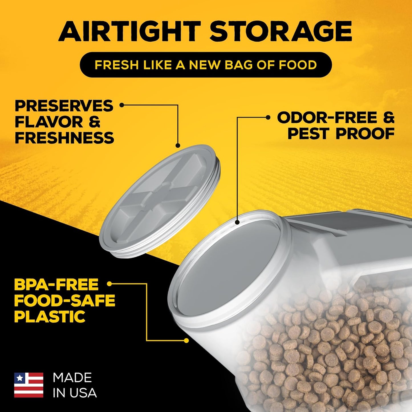 Gamma2 Vittles Vault Pet Food Storage Containers - Sealed Dog and Cat Food Storage Container, Fits up to 35lbs, Made in the USA - [12" L x 16.75" H]