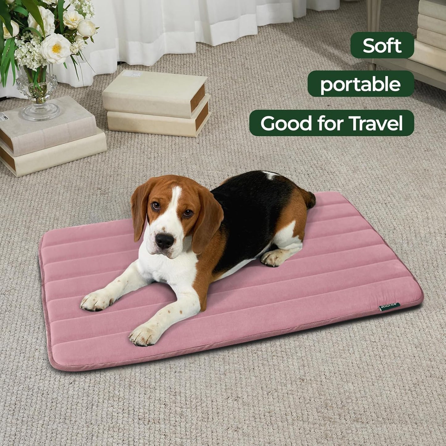 BALANCE Dog Crate Pad, Dog Foam Crate Mat Kennel Pad, Washable Water-Resistant Pet Bed Flat Dogs Cage Mat for Small Dogs