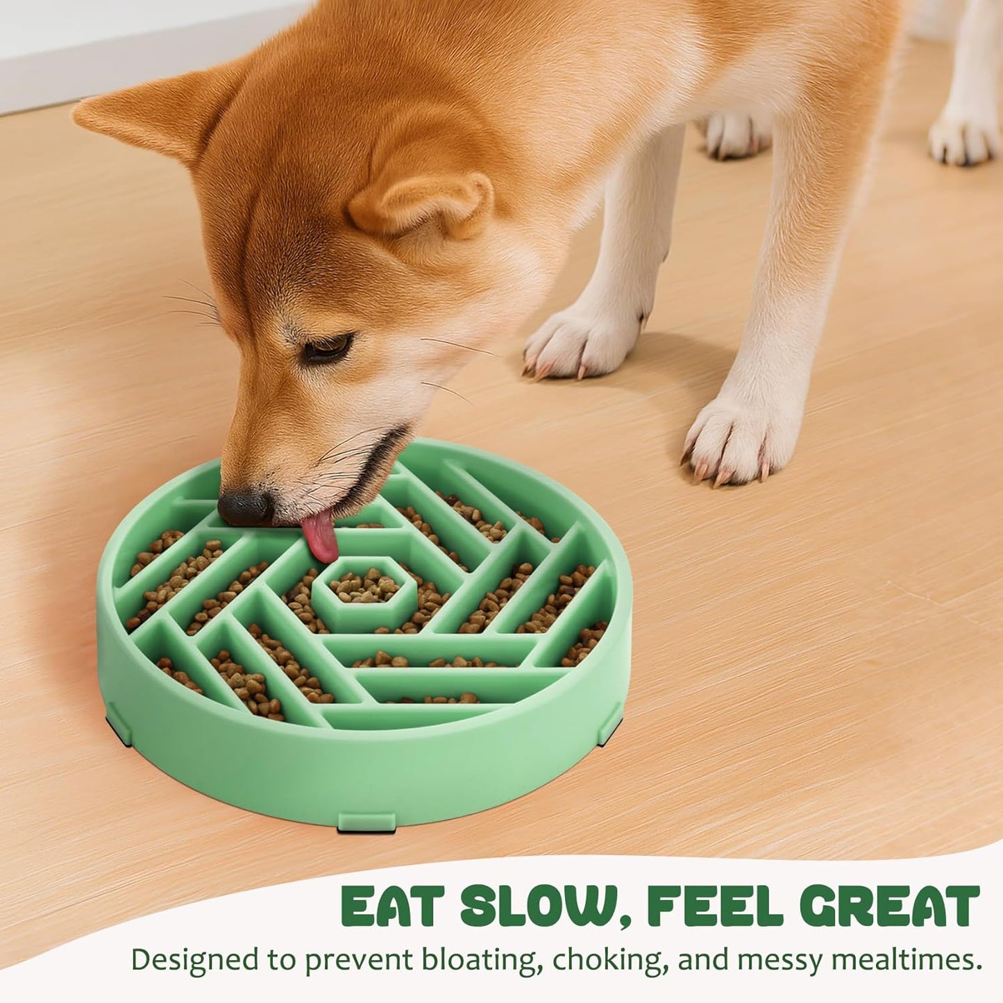 WHIPPY Slow Feeder Dog Bowl, Puzzle Maze Design to Slow Down Eating, 3-Cup Capacity, Anti-Gulping Food Bowl for Medium & Large Dogs,Black