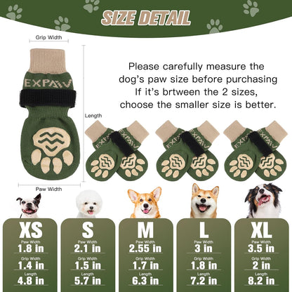 EXPAWLORER 6Pcs Anti-Slip Dog Socks to Prevent Licking Paws,Dog Shoes for Hot Pavement,Dog Booties Traction Control on Hardwood Floor,Boots & Paw Protectors, for Puppy Small Medium Large Senior Dogs