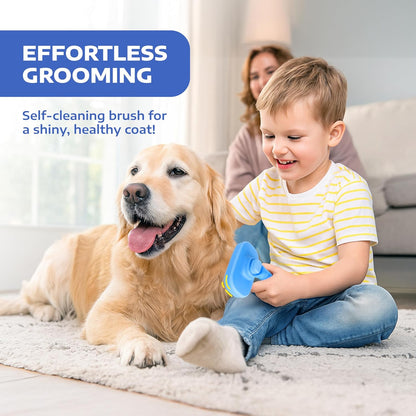 Hertzko Self Cleaning Slicker Brush for Dogs and Cats - Pet Hair Brush for Shedding Long and Short Hair - Easy Clean Retractable Bristles - Cat and Dog Grooming Tool - Purple