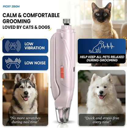 2-in-1 Dog & Cat Nail Clippers and Grinder with Light – Upgraded Safety Guard to Avoid Overcutting, Sharp Blade, Painless Quiet Pet Nail Claw Trimmers, Professional Grooming Tool for Large Small Pets