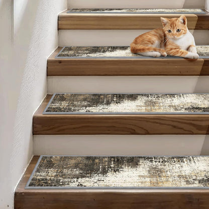sarben Non Slip Stair Treads for Wooden Steps 15PCS - 8"x30" Indoor Safety Carpet, Edging Mats with TPE Adhesive Backing, Pet and Elderly Friendly Stair Rugs (Taupe) - Colors B