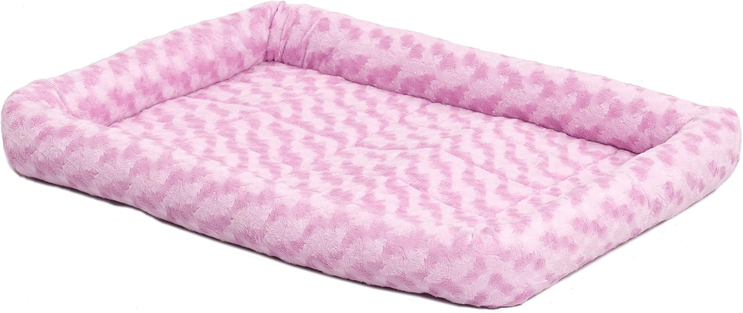 MidWest Homes for Pets QuietTime Dog Bed - White Fleece Bolster, Ultra-Soft and Machine Washable, Fits 24-Inch Crates and Carriers, for Small Breed Dogs