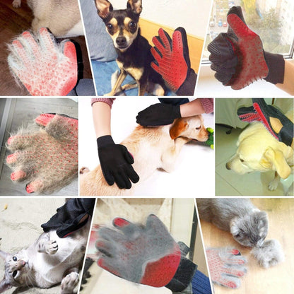 BYETOO Pet Dog Cat Grooming Glove with 261Tips,Gentle Deshedding Brush Glove,Efficient Pet Hair Remover Mitt,Massage Tool with Enhanced Five Finger Design,for Dog,Cat,Rabbit,Horse with Long/Short Fur