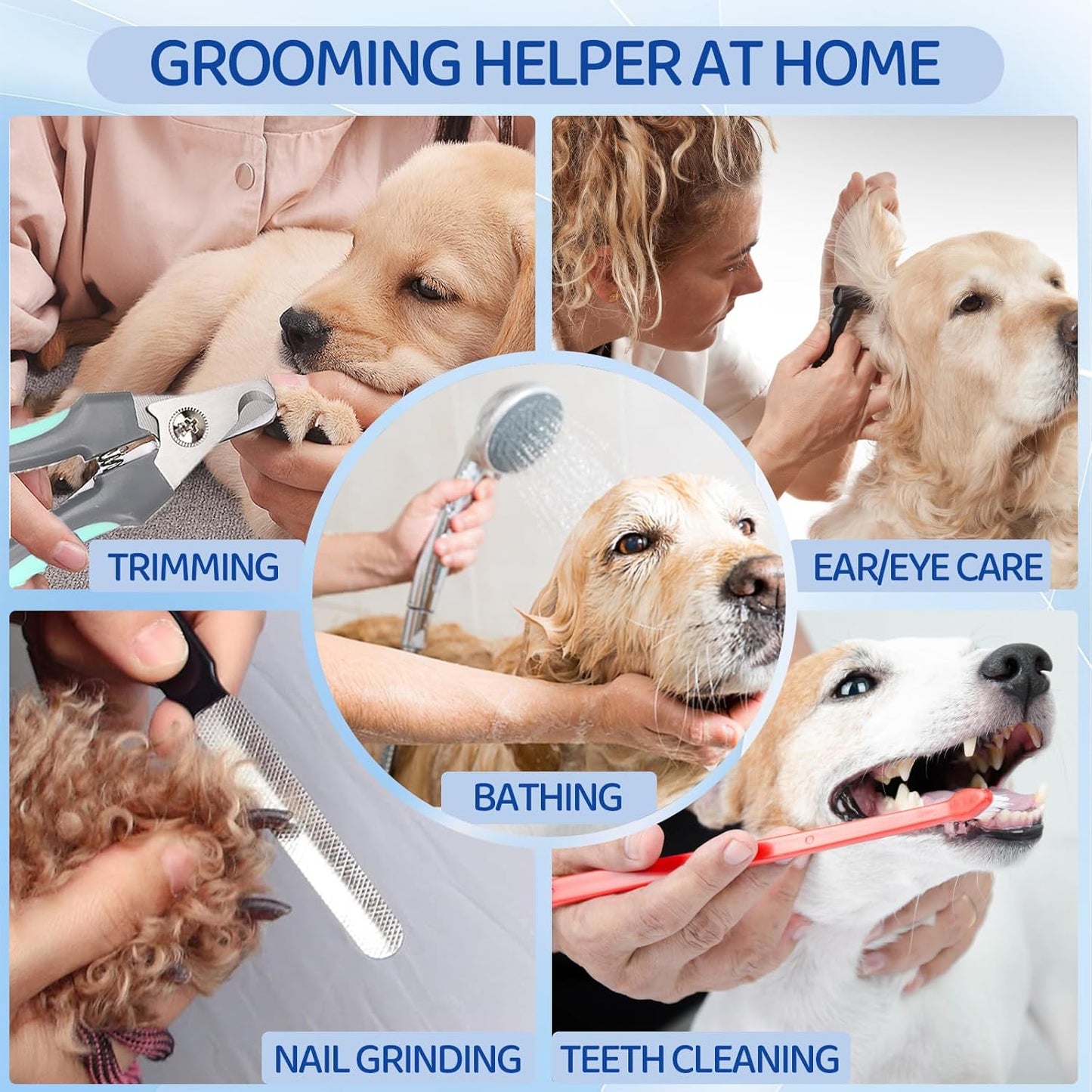 ATESON Pet Grooming Hammock with Nail Clippers/Nail Trimmers/Grooming Scissors, Dog Grooming Harness for Nail Trimming, Pet Grooming Sling Helper